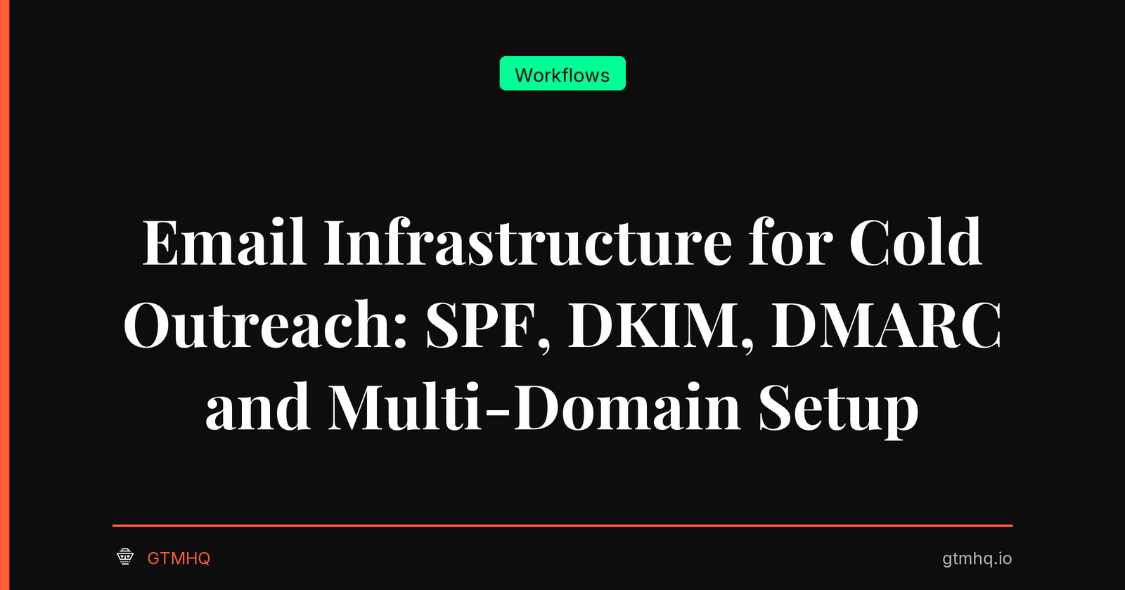 Email Infrastructure for Cold Outreach: SPF, DKIM, DMARC and Multi-Domain Setup