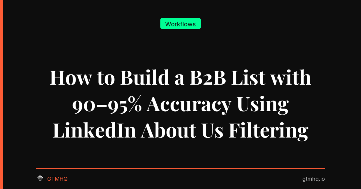 How to Build a B2B List with 90–95% Accuracy Using LinkedIn About Us Filtering