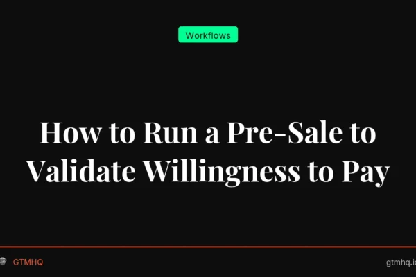 How to Run a Pre-Sale to Validate Willingness to Pay