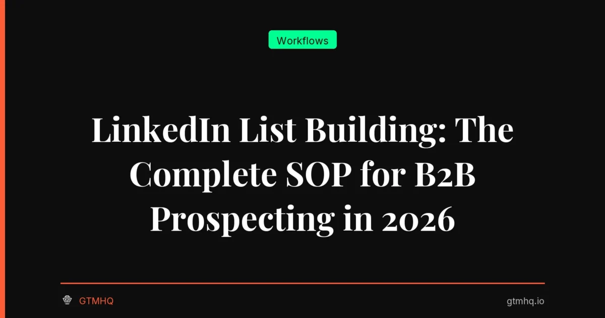 LinkedIn List Building: The Complete SOP for B2B Prospecting in 2026