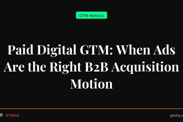 Paid Digital GTM: When Ads Are the Right B2B Acquisition Motion