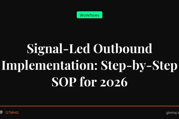 Signal-Led Outbound Implementation: Step-by-Step SOP for 2026