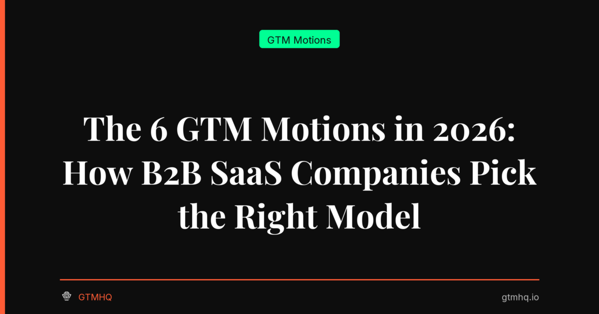 The 6 GTM Motions in 2026: How B2B SaaS Companies Pick the Right Model