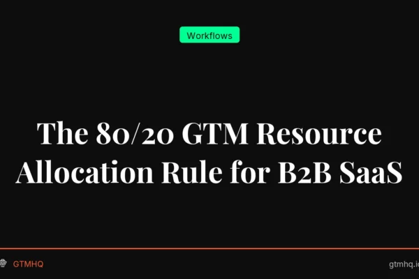 The 80/20 GTM Resource Allocation Rule for B2B SaaS