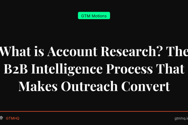 What is Account Research? The B2B Intelligence Process That Makes Outreach Convert